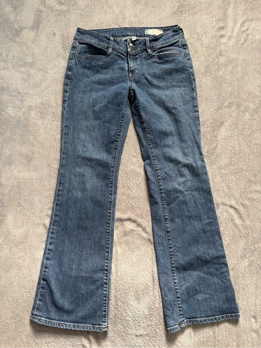 Gap Curvy Stretch Bootcut Jeans Medium Wash Size 8R Y2K Flap Button Pockets VTG